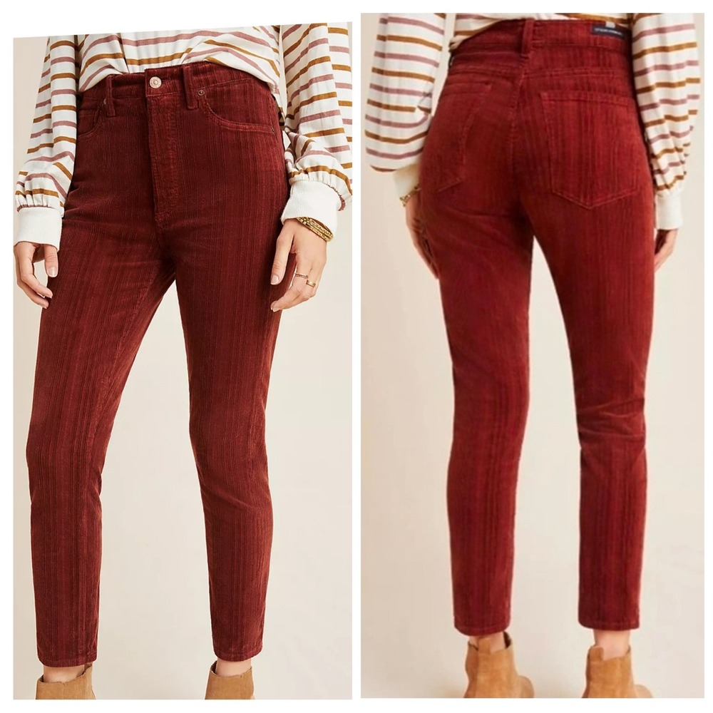 Citizens of Humanity Olivia Pants Womens 30 Brown red High Rise Corduroy